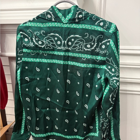 Sandro Green Paisley Blouse NWT - Picture 2 of 5